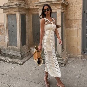 NWT Zara Limited Edition Crochet Maxi Dress